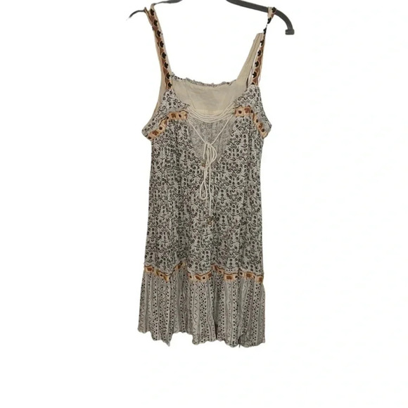 Free People Boarderline Tank Dress Linen Blend Ivory Size Medium - Picture 9 of 11